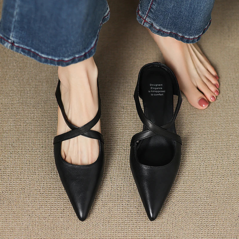 Goldie Leather Mules - Women's in apricot