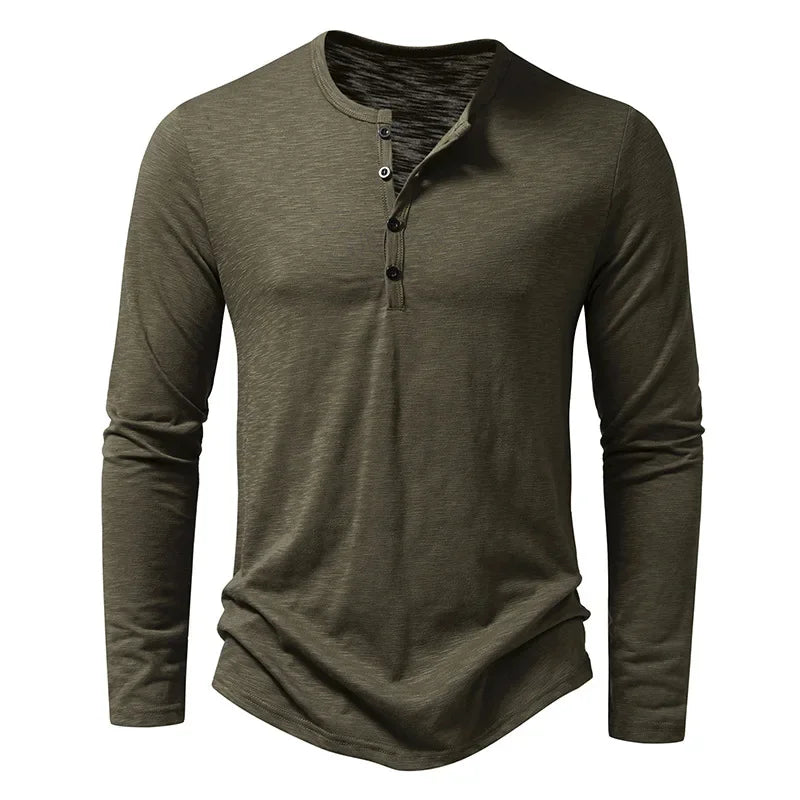 Hayden Cotton Henley Shirt - Men's in green