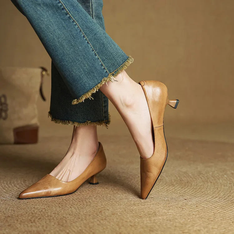 Hartley Leather Heels - Women's in brown