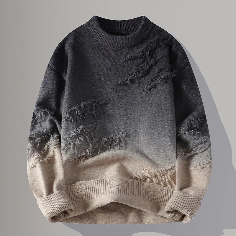 Pemberton Gradient Knit Sweater - Unisex in black and green