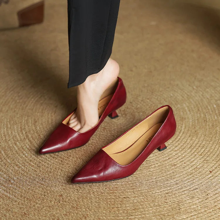 Hartley Leather Heels - Women's in red