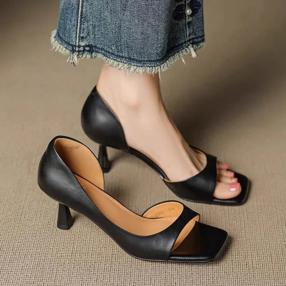 Cillian Leather Heels - Women's in red