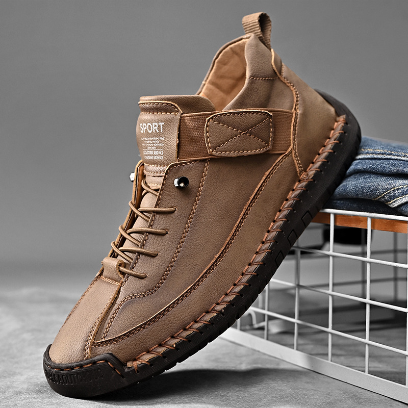 Calder Handmade Leather Sneakers - Men's in olive