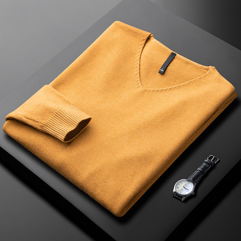 Huxford Cashmere V-Neck Sweater - Unisex in green