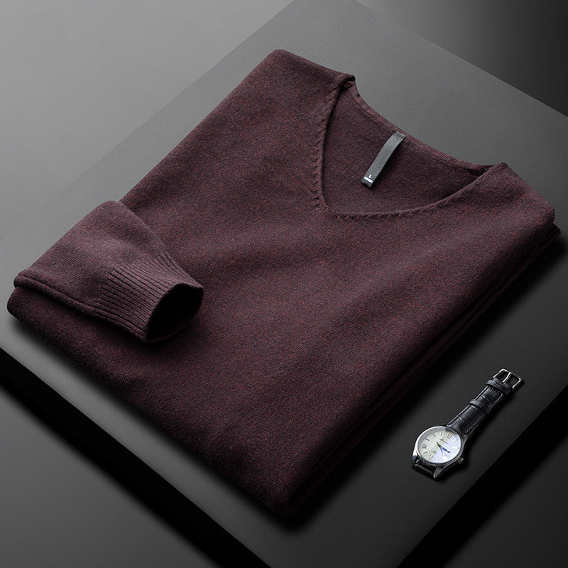 Huxford Cashmere V-Neck Sweater - Unisex in green