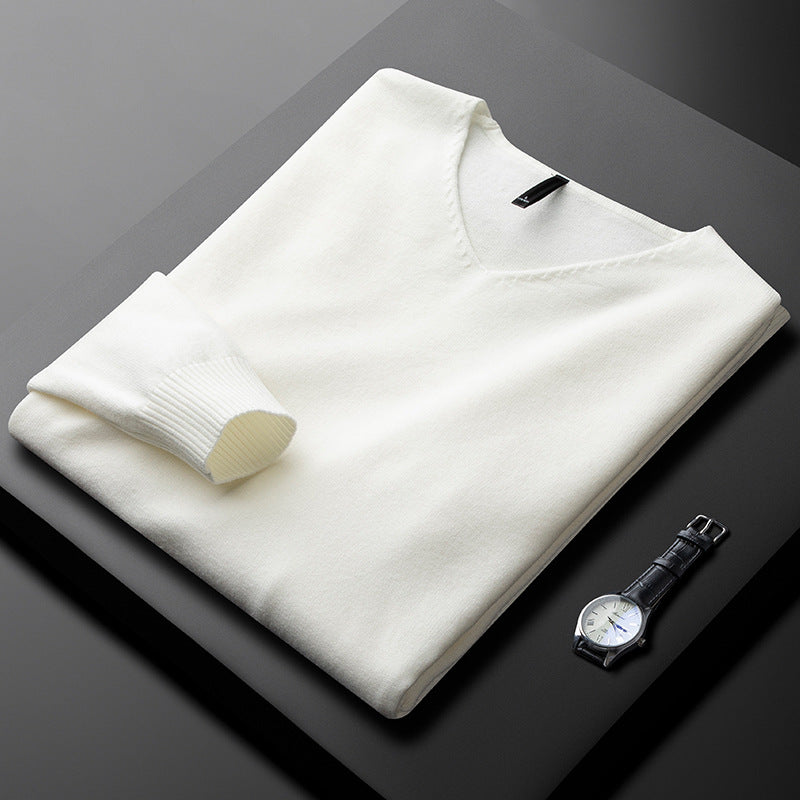 Huxford Cashmere V-Neck Sweater - Unisex in green