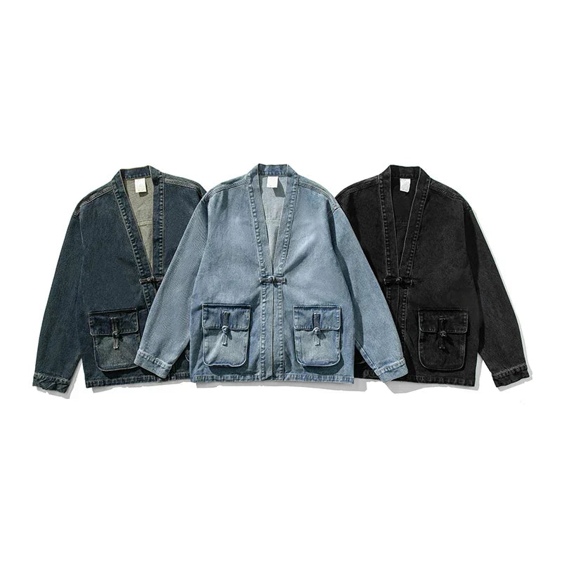 Vintage Denim Kimono - Women's in black