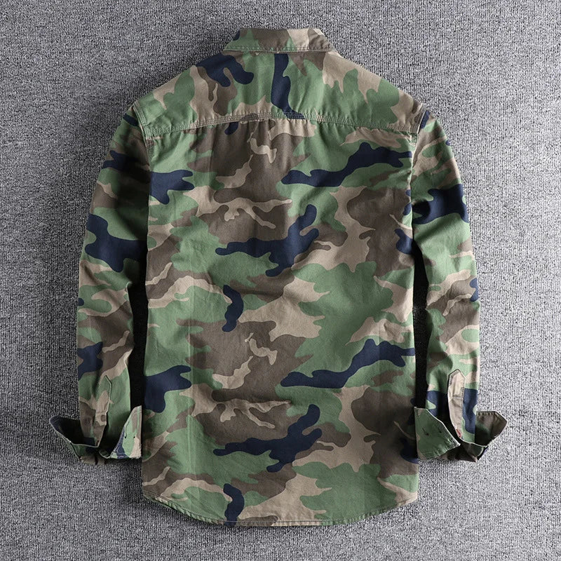 Kellan Camouflage Jacket - Unisex in deep forest green