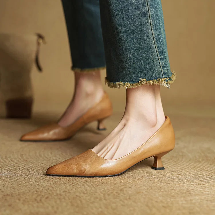 Hartley Leather Heels - Women's in brown