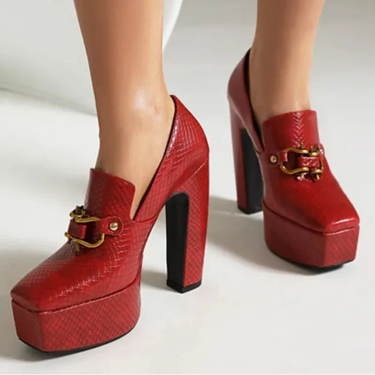 Alessia Platform Heels - Women's in red
