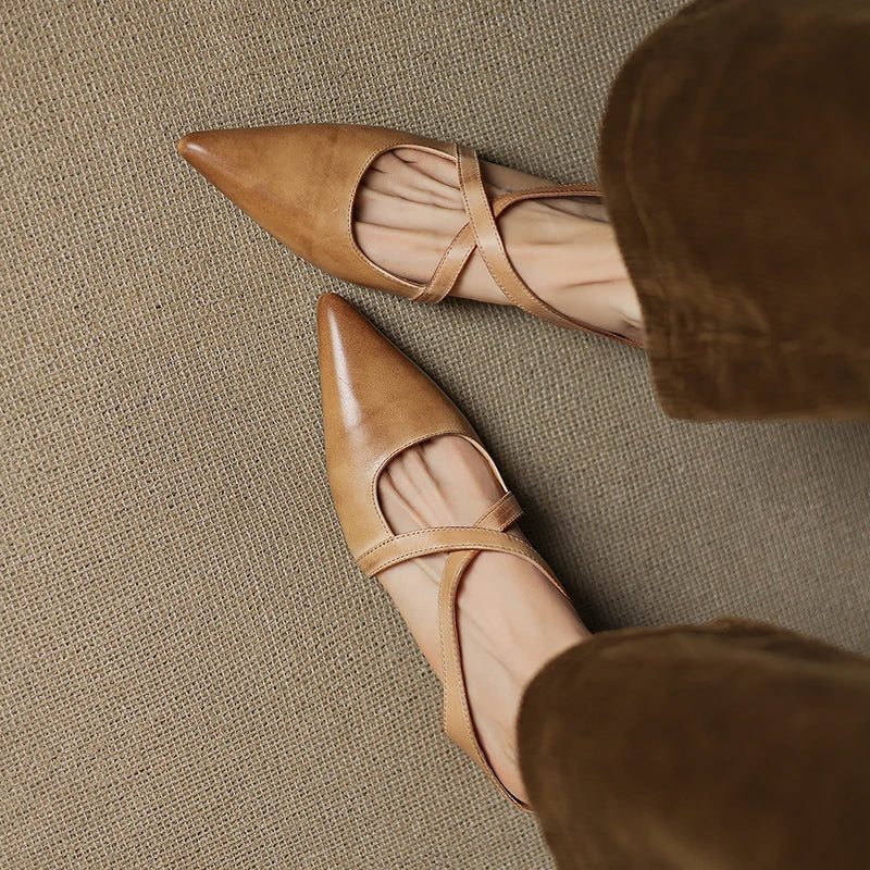 Goldie Leather Mules - Women's in red