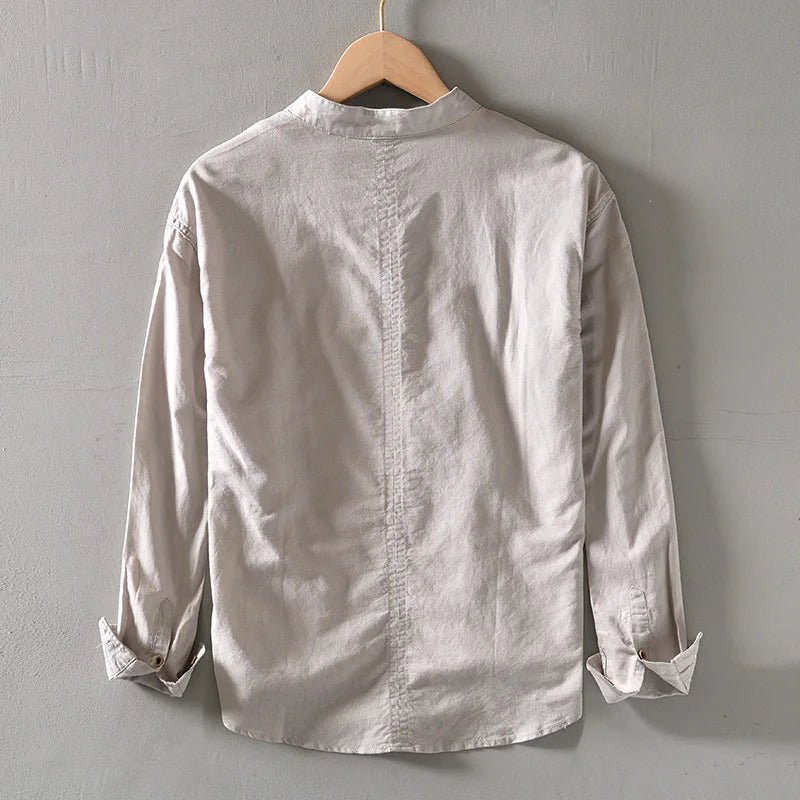 Caleb Linen Shirt - Unisex in blue