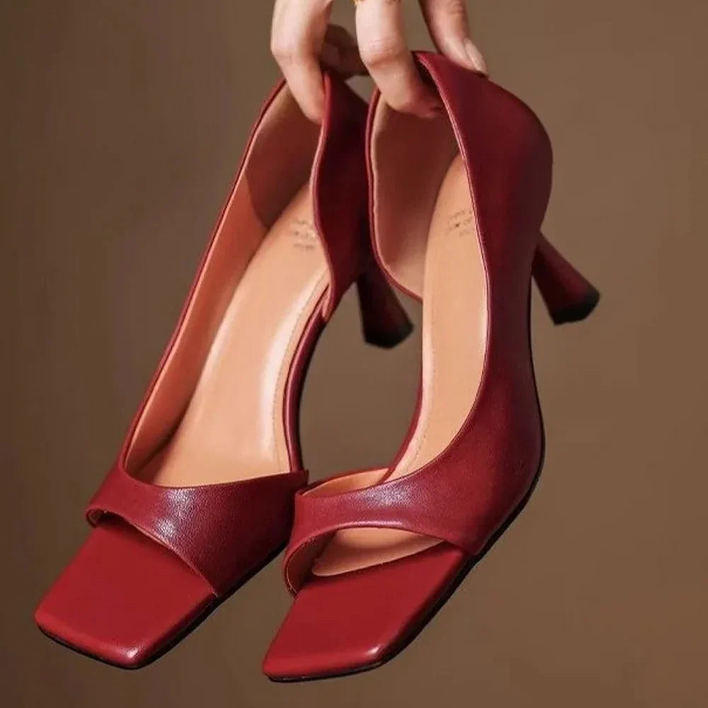 Cillian Leather Heels - Women's in red