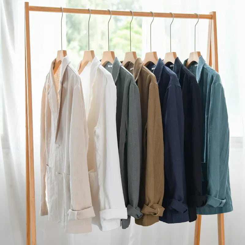 Leandro Linen Jacket - Unisex in brown