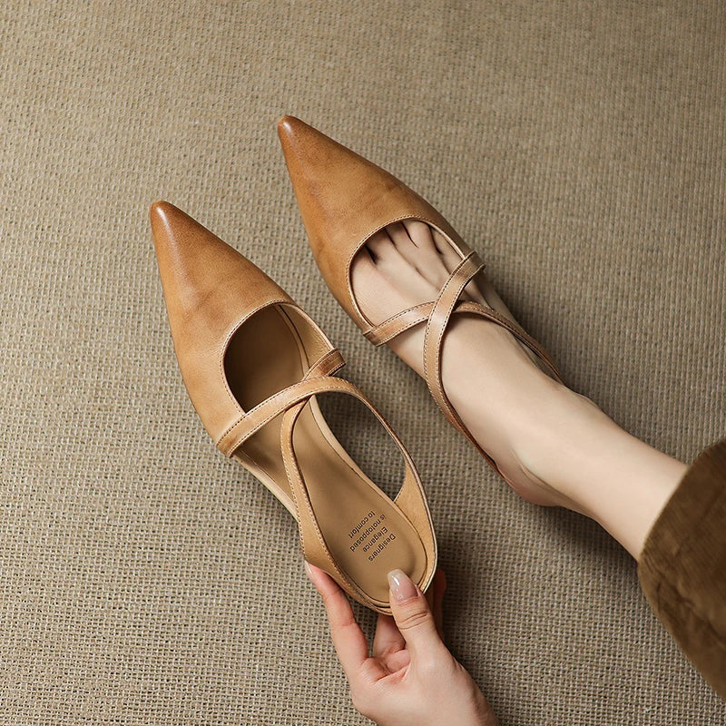 Goldie Leather Mules - Women's in red