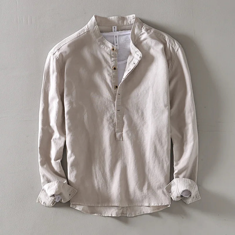 Caleb Linen Shirt - Unisex in blue