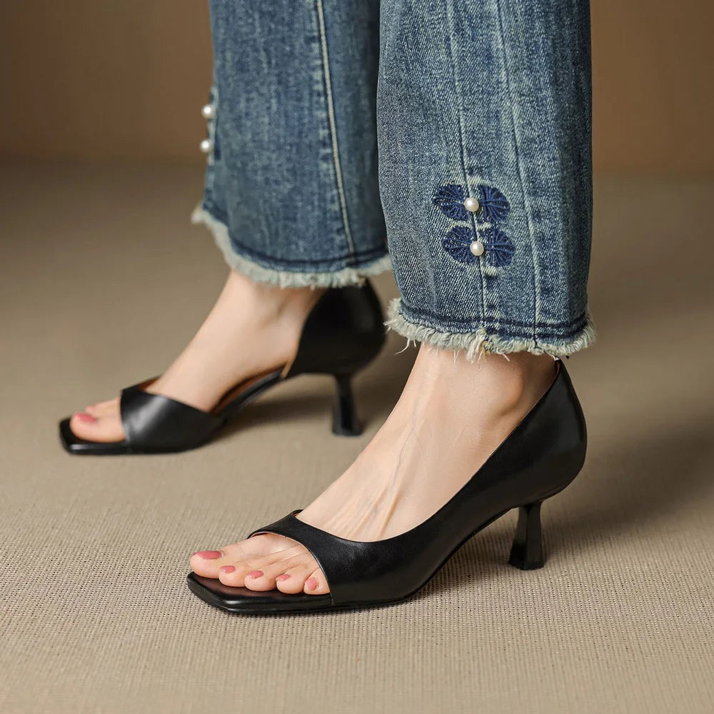 Cillian Leather Heels - Women's in red