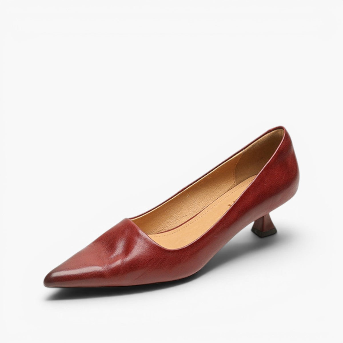 Noah Sculpted Leather Heels - Women's in camel