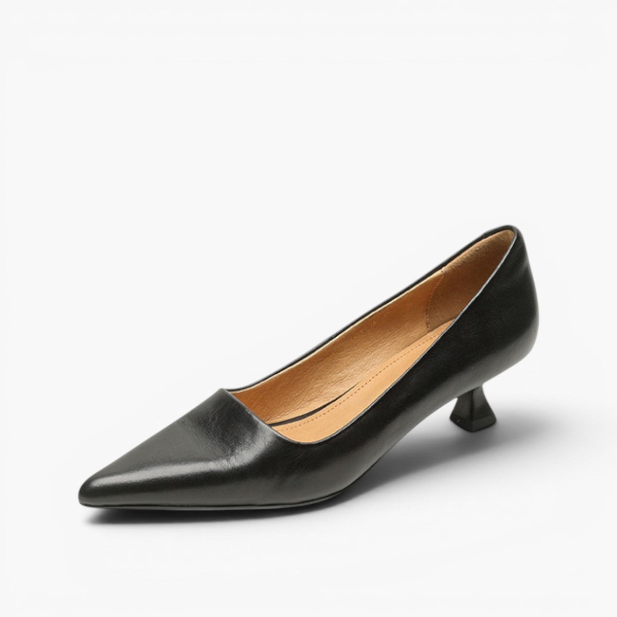 Noah Sculpted Leather Heels - Women's in camel