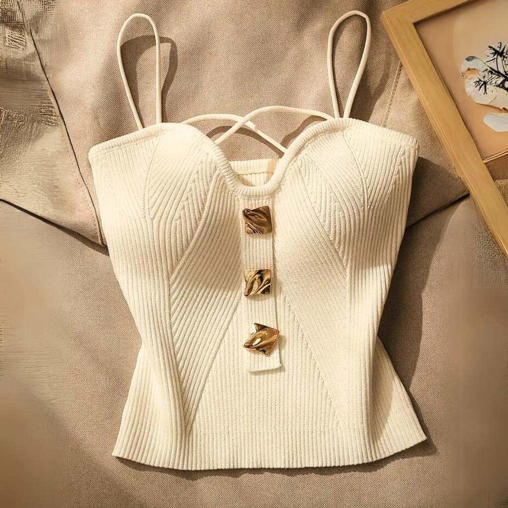 Elena Ribbed Knit Top - Women's in white