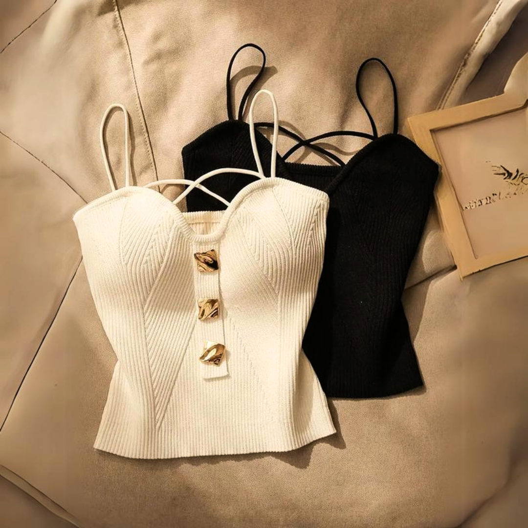 Elena Ribbed Knit Top - Women's in white