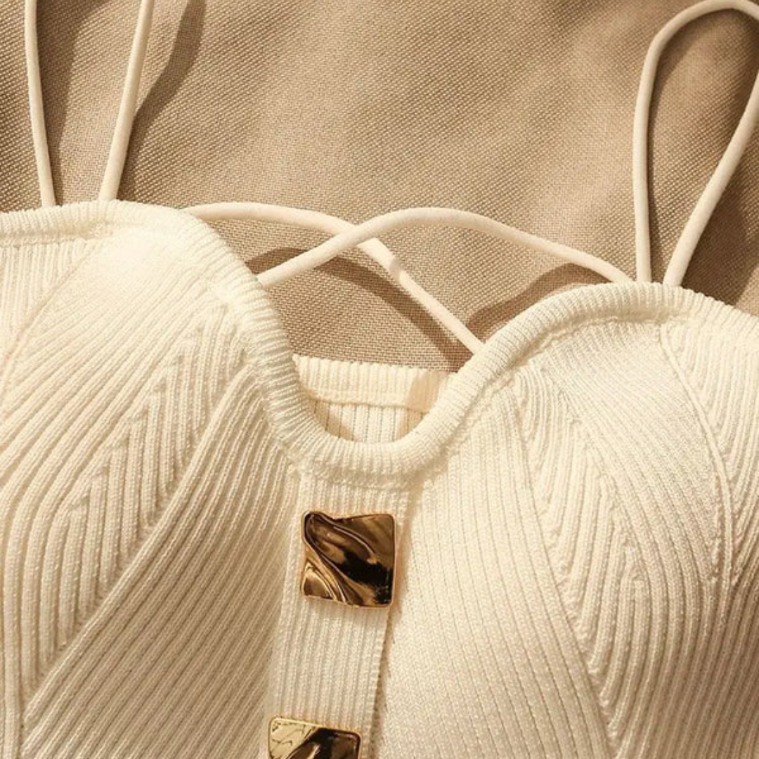 Elena Ribbed Knit Top - Women's in white