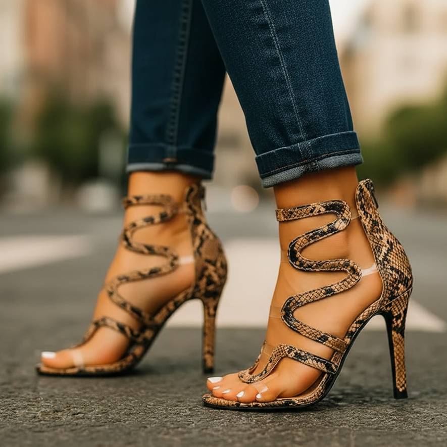 Isalyn Venom Heels - Women's in beige