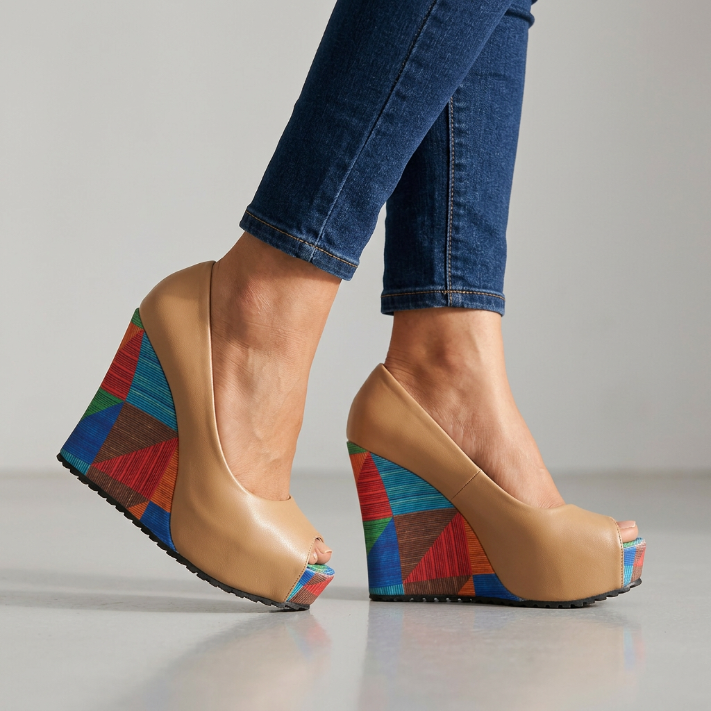 Nina Wedge Sandals - Women's in orange