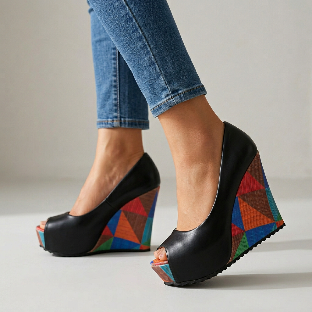 Nina Wedge Sandals - Women's in orange