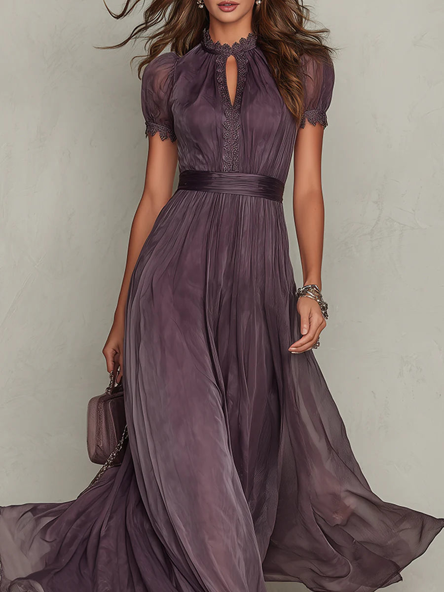 Vivienne Lace Maxi Dress - Women's in purple