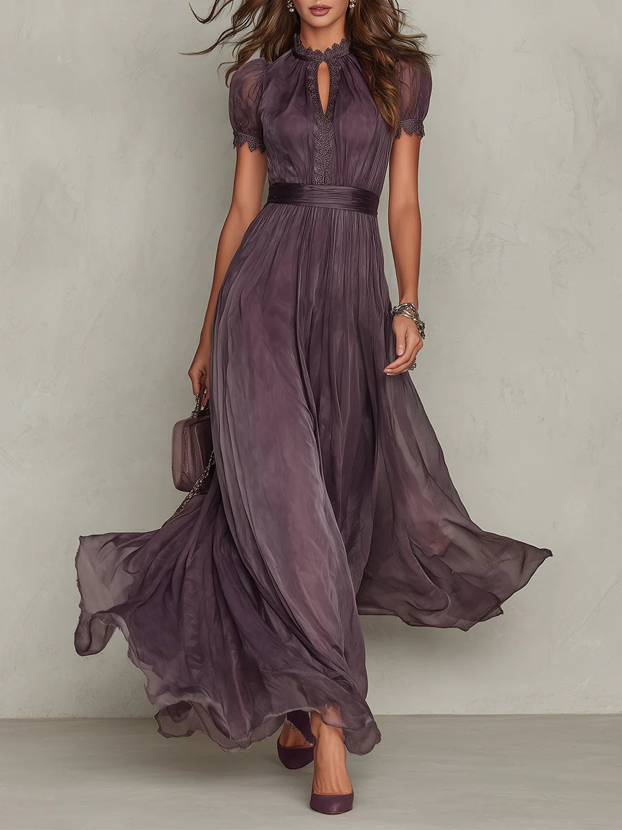 Vivienne Lace Maxi Dress - Women's in purple