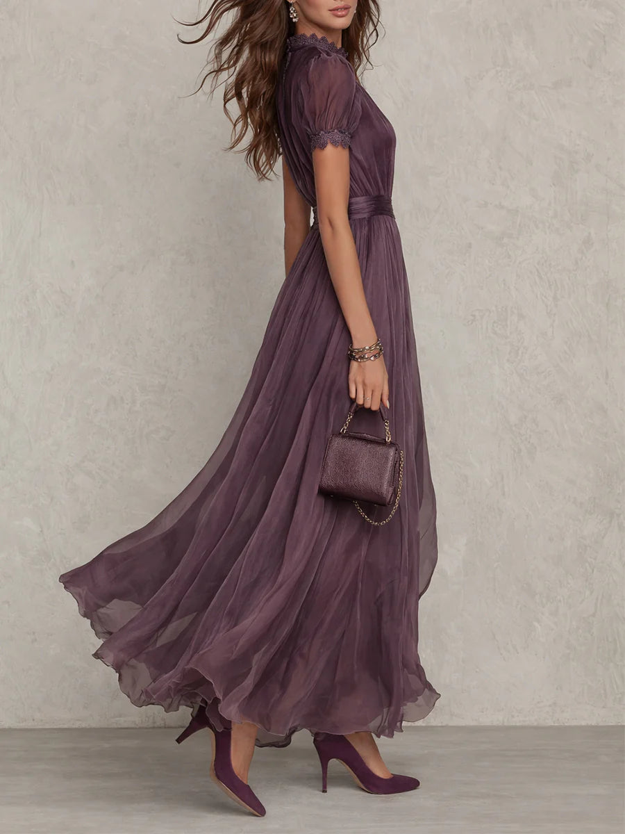 Vivienne Lace Maxi Dress - Women's in purple