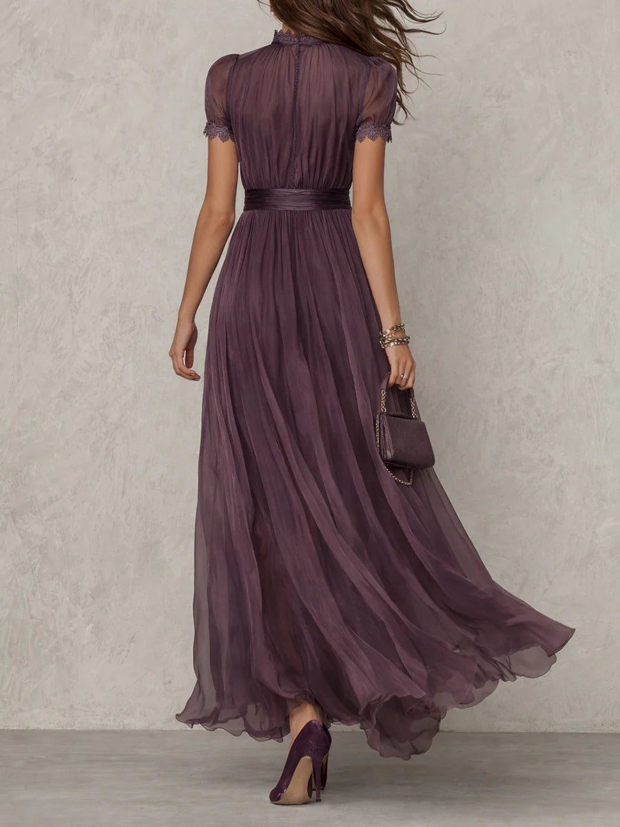 Vivienne Lace Maxi Dress - Women's in purple