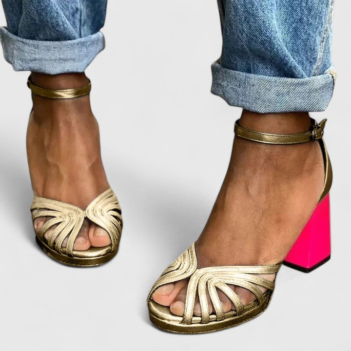Odette Cushioned Heels - Women's in gold