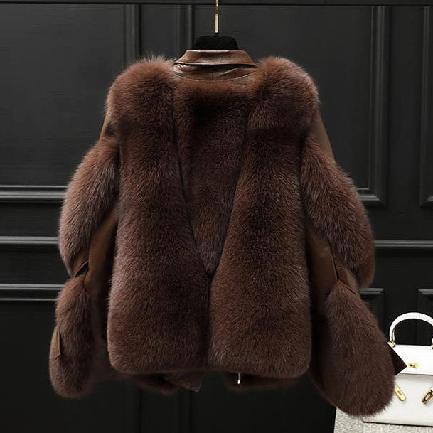 Harlow Faux Fur Jacket - Unisex in brown