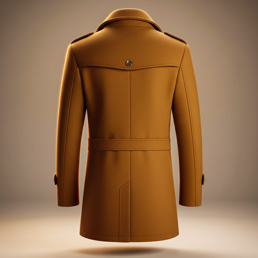 Callum Virgin Wool Coat - Men's in cognac brown