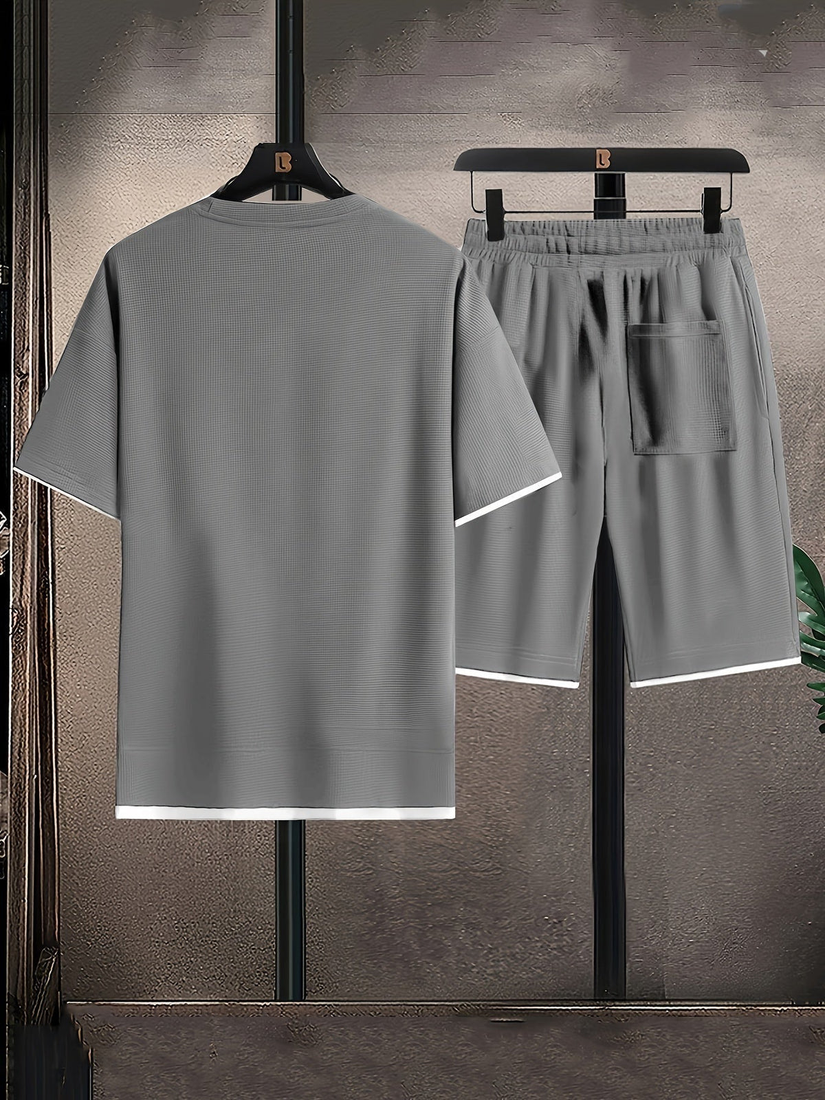 Reeve Waffle Knit Set - Unisex in gray