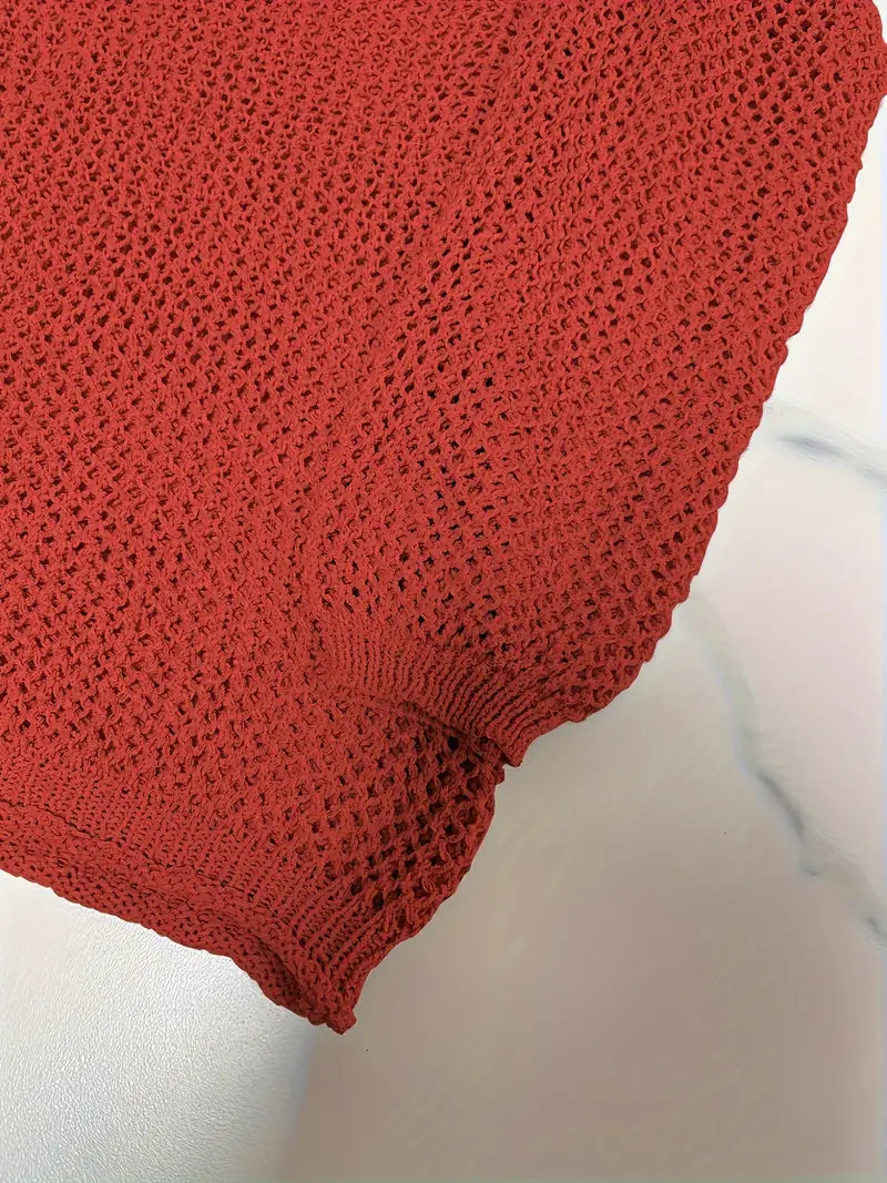 Lana Hooded Knit Sweater - Unisex in red