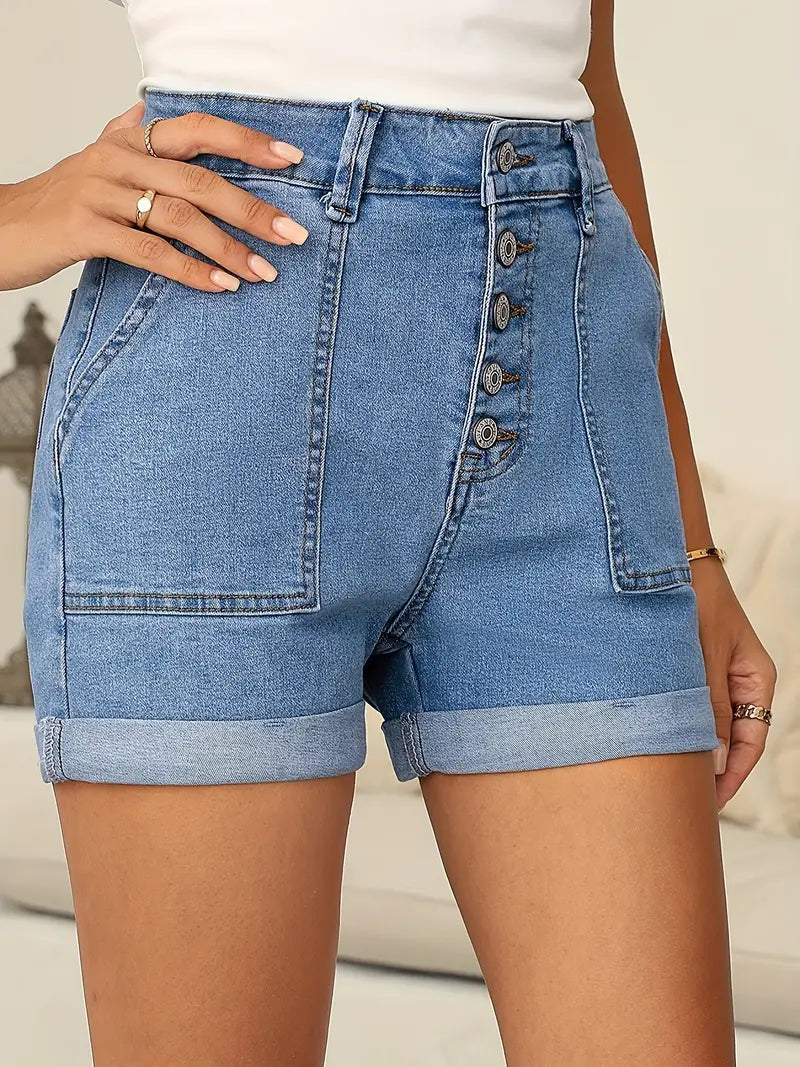 Lila Vintage Denim Shorts - Unisex in light blue