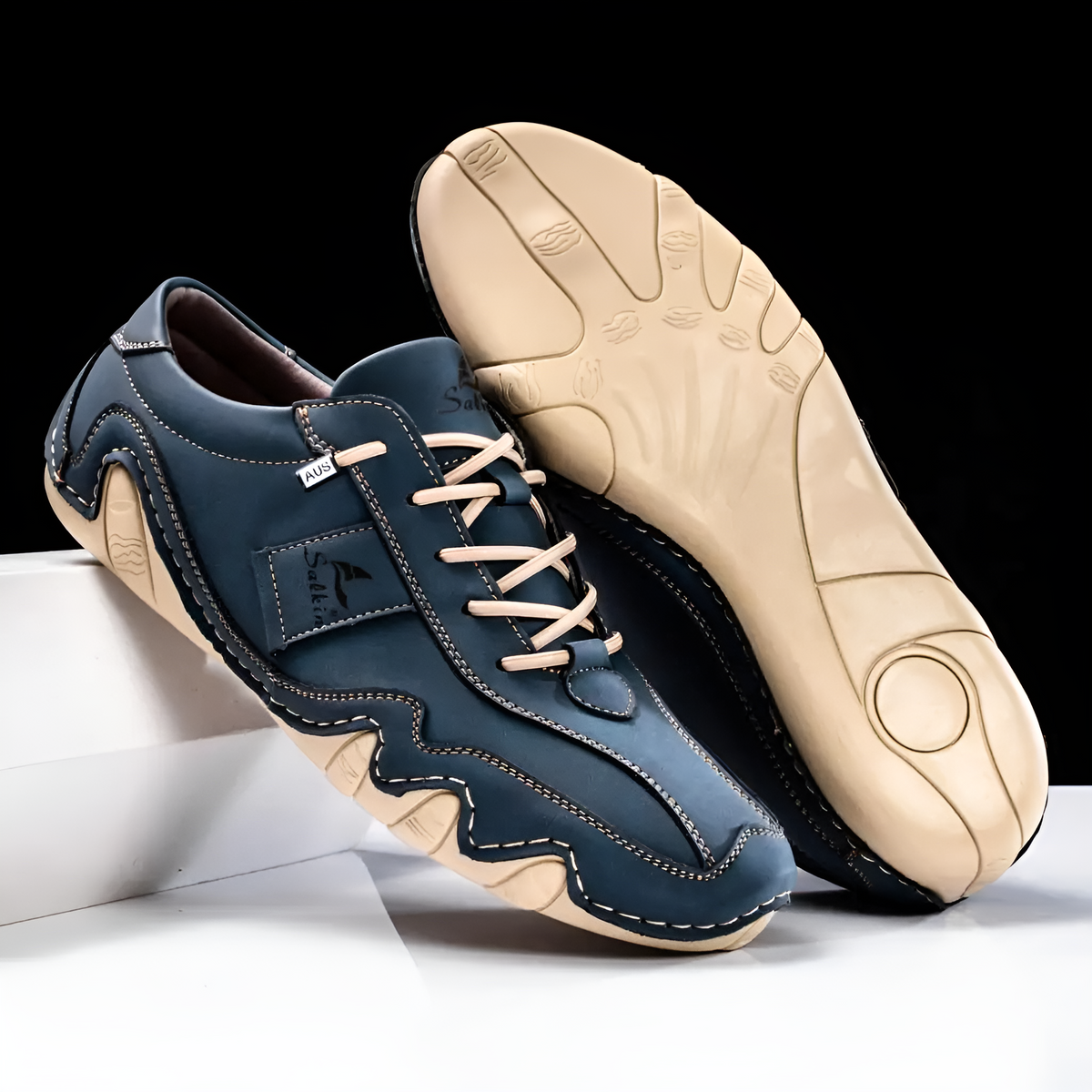 Halden Leather Sneakers - Men's in blue