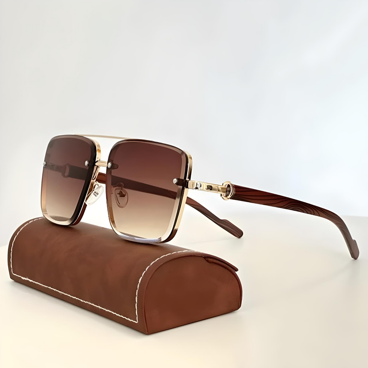Rex Square Sunglasses - Unisex in brown