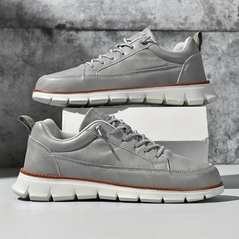 Leo Crafted Leather Sneakers - Men's in blue