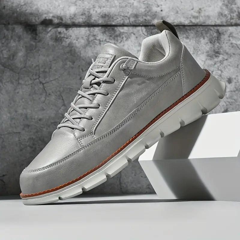 Leo Crafted Leather Sneakers - Men's in blue