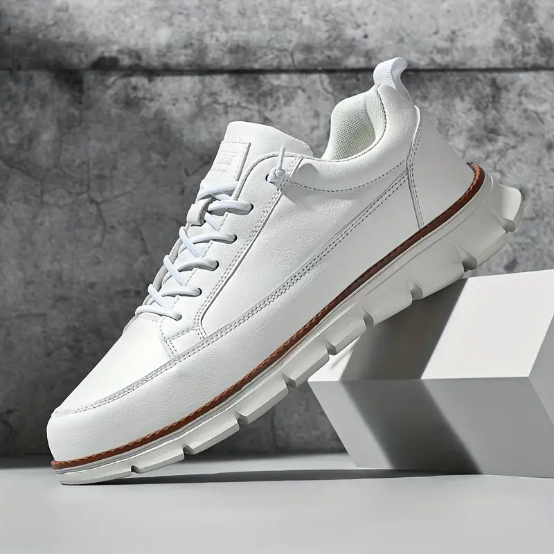 Leo Crafted Leather Sneakers - Men's in blue