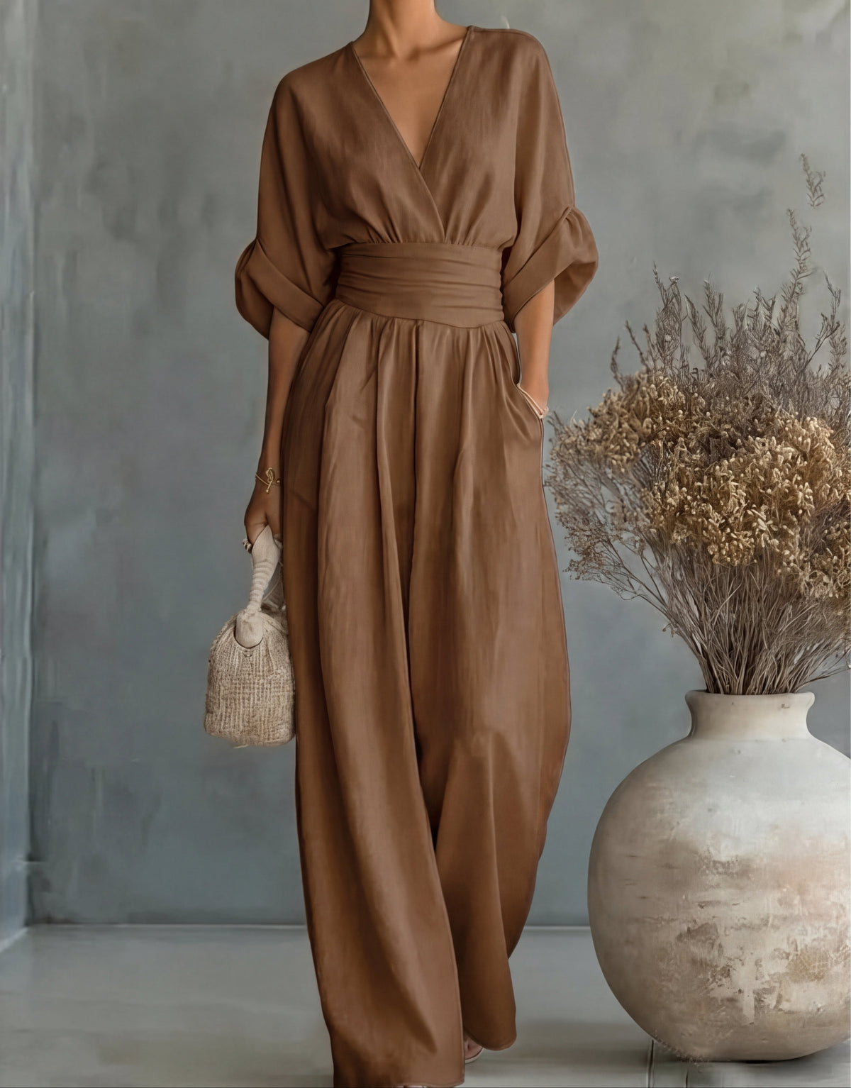 Hayes Wide-Leg Jumpsuit - Women's in burgundy