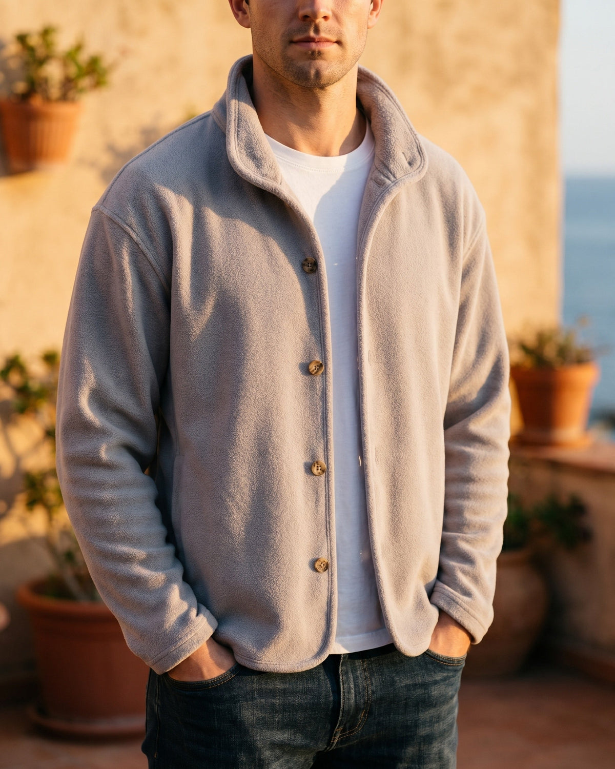 Theo Fleece Sweater - Men's in gray