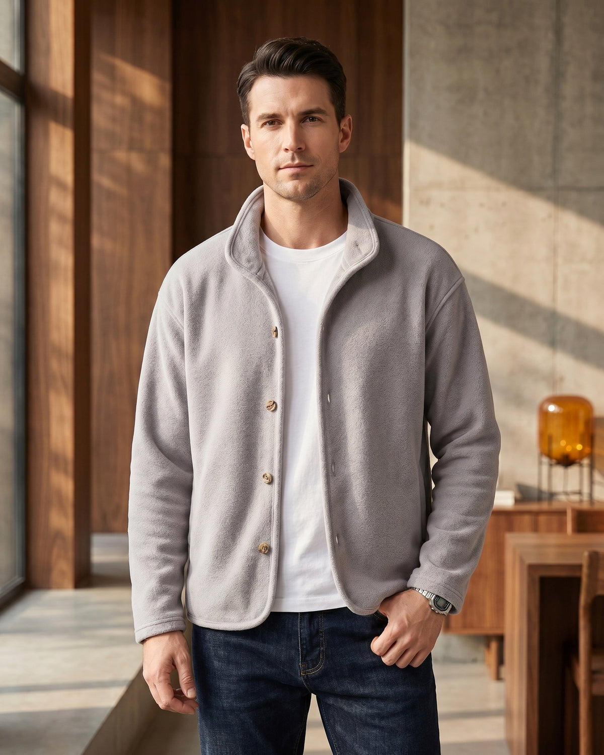 Theo Fleece Sweater - Men's in black