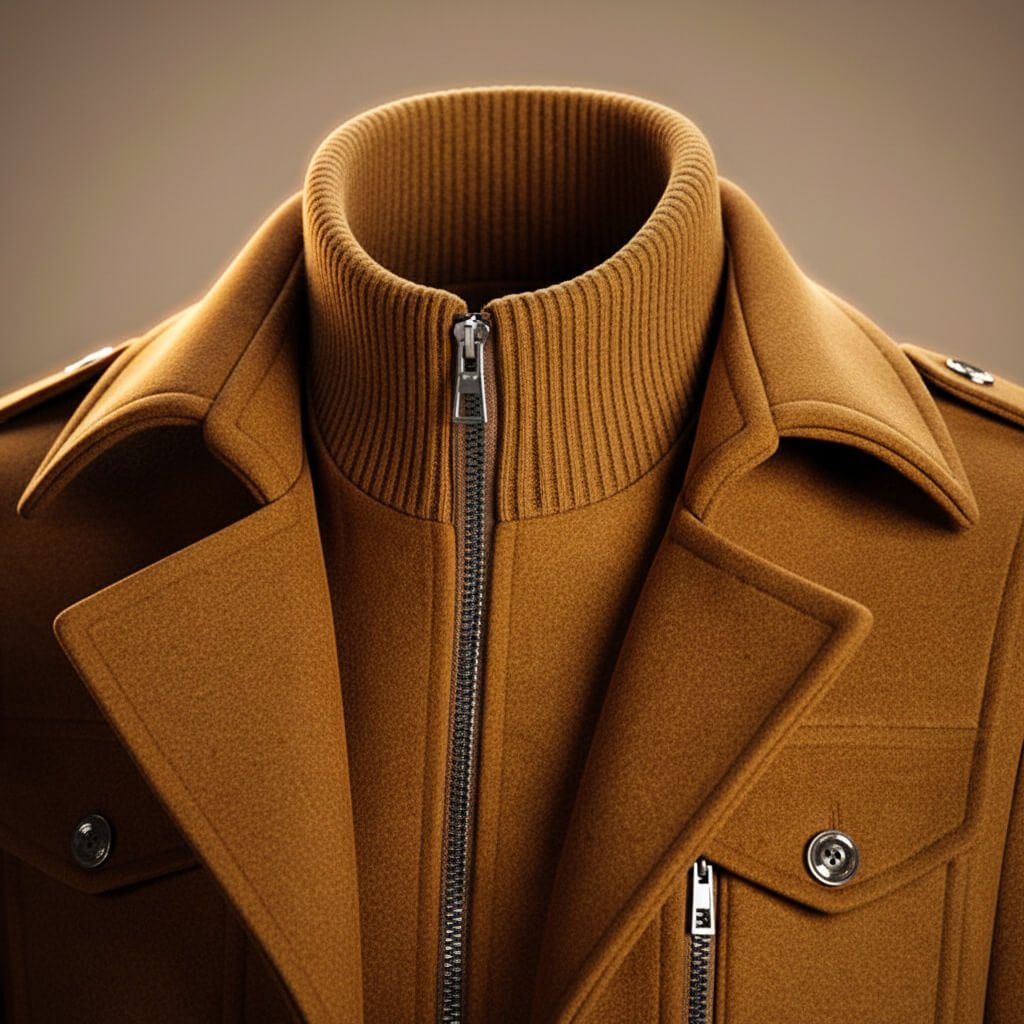 Callum Virgin Wool Coat - Men's in cocoa brown