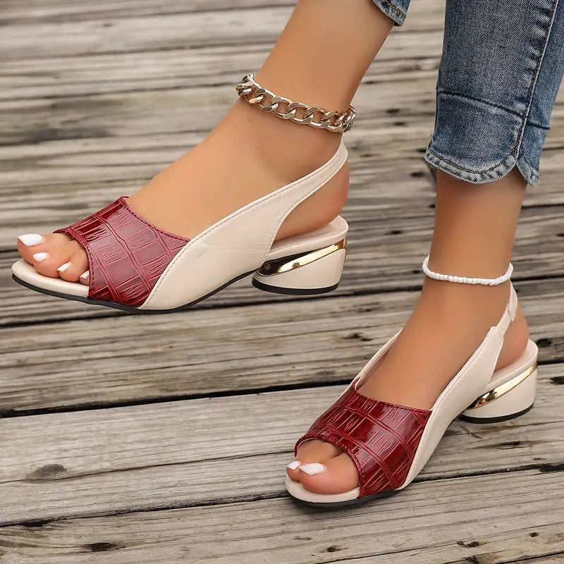 Dalton Cushioned Leather Sandals - Unisex in red