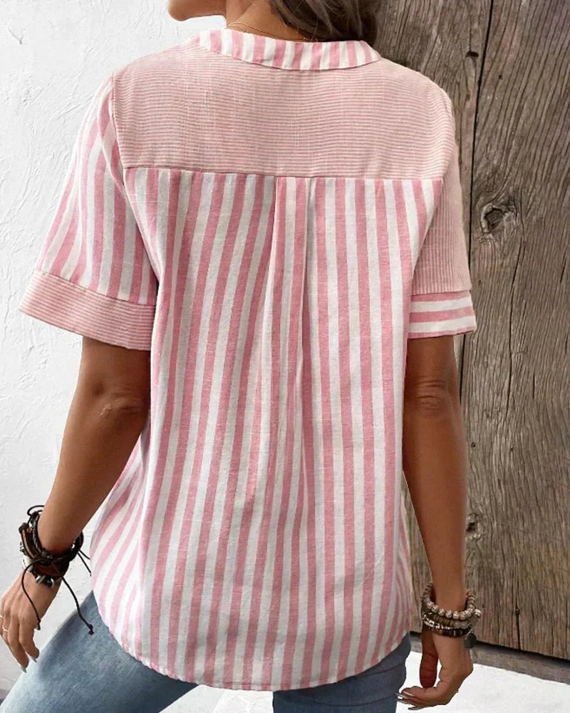 Anya Striped Blouse - Women's in pink